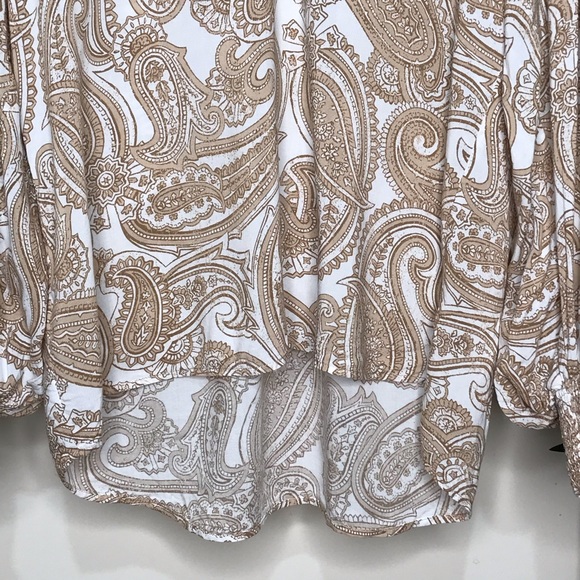 SOLD Country Road Beige Paisley Print Top 4 - Picture 5 of 13